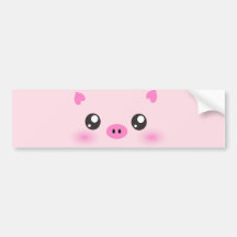 Niedliches Schwein-Gesicht - kawaii Minimalismus Autosticker