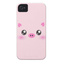 Niedliches Schwein-Gesicht - kawaii Minimalismus iPhone 4 Cover