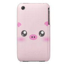 Niedliches Schwein-Gesicht - kawaii Minimalismus iPhone 3 Case-Mate Hüllen