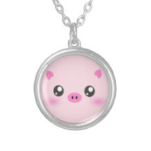 Niedliches Schwein-Gesicht - kawaii Minimalismus Schmuck