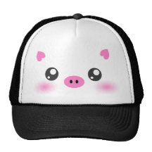 Niedliches Schwein-Gesicht - kawaii Minimalismus Baseball Cap