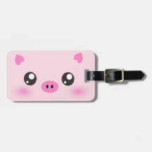 Niedliches Schwein-Gesicht - kawaii Minimalismus Kofferanhänger