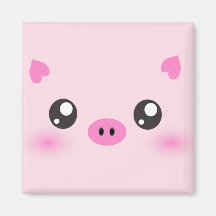 Niedliches Schwein-Gesicht - kawaii Minimalismus Magnete