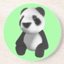 Niedliches Sitzen des Panda-3d (editable) Getränkeuntersetzer