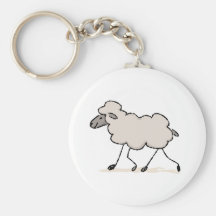 Niedliches Strichmännchen-Cartoon-Schafe keychain Schlüsselbänder