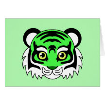 Niedliches Tiger-Grün Apple Grußkarte