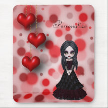 Niedliches u. Creepy Goth Mädchen u. hängende Herz