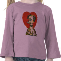 Niedliches Valentine-Welpen-T-Shirt für Kinder