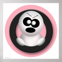 Niedliches verärgertes Geist-Rosa-Halloween-Plakat