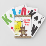 Niedliches Windel-Fassteddy-Bärn-Bier-Spielkarten
