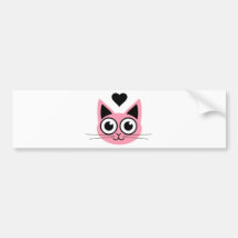 Niedlichste rosa Katze Auto Aufkleber
