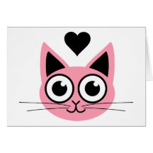 Niedlichste rosa Katze Karten