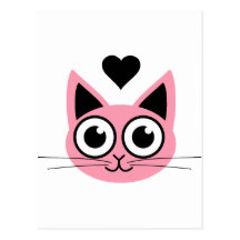 Niedlichste rosa Katze Postkarte