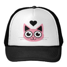 Niedlichste rosa Katze Truckermützen
