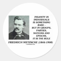 Nietzsche Geisteskrankheit selten im Einzelpersone Runde Aufkleber