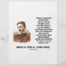 Nikola Tesla-Geld-Wert-Entdeckungs-einfacheres Leb Personalisierte Flyer