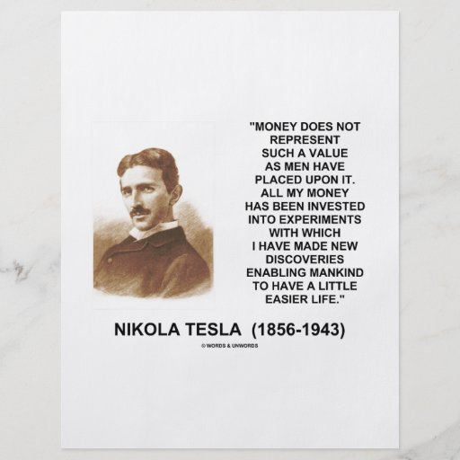 Nikola Tesla-Geld-Wert-Entdeckungs-einfacheres Leb Personalisierte Flyer