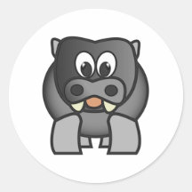 Nilpferd hippo hippopotamus runder sticker