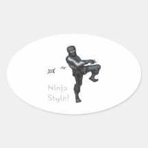 Ninja Art Ovale Aufkleber