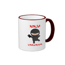 Ninja Bibliothekar mit Buch Tee Haferl
