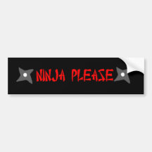 Ninja bitte auto sticker