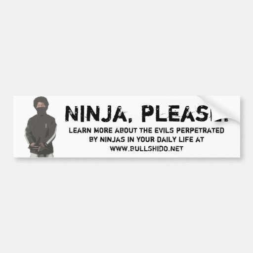 Ninja, bitte! autoaufkleber