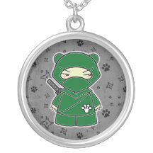 Ninja Frosch! Ninjadorables Grau-Halskette