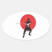Ninja Ovale Aufkleber