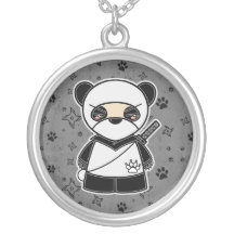Ninja Panda! Ninjadorables Grau-Halskette