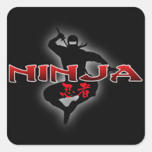 Ninja Silhouette Quadratsticker