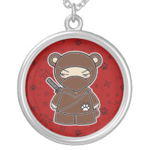 Ninja Teddybär! Ninjadorables Rot-Halskette