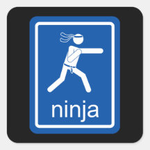 ninja universelles Zeichen Quadrataufkleber