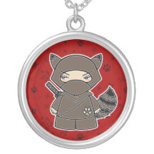 Ninja Waschbär! Ninjadorables Rot-Halskette