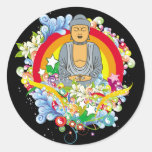 Nirwana Buddha Runde Aufkleber