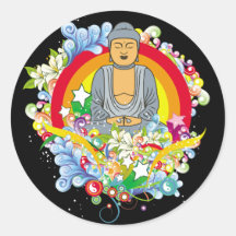 Nirwana Buddha Runde Aufkleber