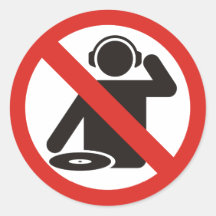 NO-DJ teilen in Zonen auf Aufkleber