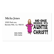 No One Messes With Auntie Christ Business Card Templates