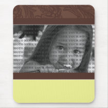 Noble schicke Blumen-FOTO-Schablone (Gelb) mousepads