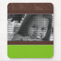 Noble schicke Blumen-FOTO-Schablone (Grün) mousepads
