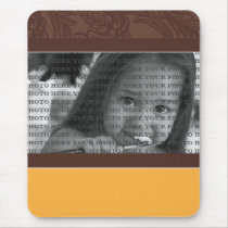 Noble schicke Blumen-FOTO-Schablone (orange) mousepads