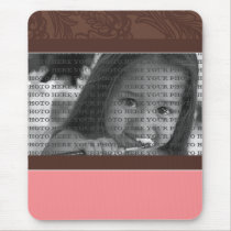 Noble schicke Blumen-FOTO-Schablone (Rosa) mousepads
