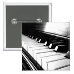 Noble schwarze u. weiße Klavier-Fotografie Buttons