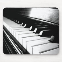 Noble schwarze u. weiße Klavier-Fotografie Mousepad