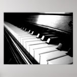 Noble schwarze u. weiße Klavier-Fotografie Plakatdrucke