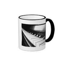 Noble schwarze u. weiße Klavier-Fotografie Tee Tasse