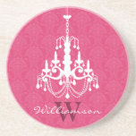 Nobler Damast-Leuchter-Monogramm-Untersetzer (Fuch