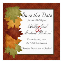 Nobles buntes Rot Hochzeit im Herbst savethedate C Einladungskarte