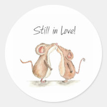 Noch in der Liebe - zwei niedliche küssende Mäuse Sticker