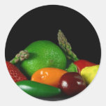 Noch kalkt Lifevegetables Spargel Erdbeeren Runder Sticker