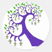 NOLA-LILIEN-BAUM RUNDE AUFKLEBER